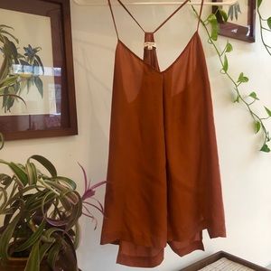 Madewell Burnt Orange Silk Tank Top. Size Small, 4